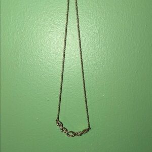 Delicate Gold-Tone Twist Bar Necklace - Women